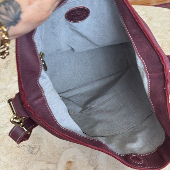 Roots Leather Extra Large Hobo Bucket Shoulder Crossbody Bag Made in Canada - Picture 12 of 14